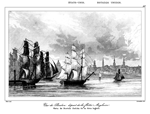 �TATS-UNIS.- VUE DE BOSTON D�PART DE LA FLOTTE ANGLAISE