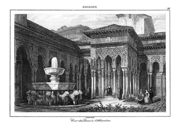 GRANADA.- PATIO DE LOS LEONES EN LA ALHAMBRA (COUR DES LIONS � L'ALHAMBRA)
