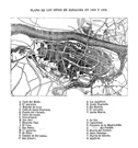 ZARAGOZA.- PLANO DE LOS SITIOS EN 1808 y 1809