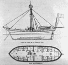 BUQUES CON FARO.- PLANO DEL CASCO Y PLANO DEL ENTREPUENTE