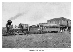 ISLA DE CUBA.- UN TREN EXPLORADOR EN LA L�NEA F�RREA DE ZAZA, PROVINCIA DE SANTA CLARA