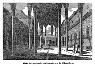 ALHAMBRA (GRANADA).- VISTA DEL PATIO DE LOS LEONES