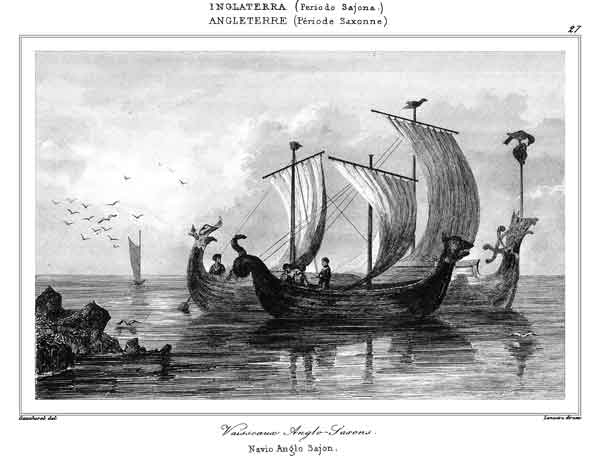 ANGLETERRE (P�RIODE SAXONNE).- VAISSSEAUX ANGLO-SAXONS