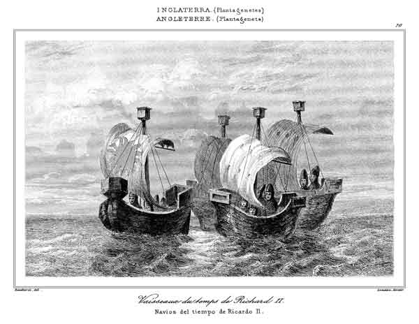ANGLETERRE (PLANTAGENETS).- VAISSEAUX DU TEMPS DE RICHARD II