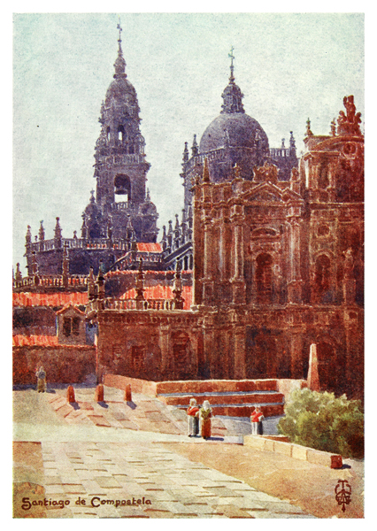 SANTIAGO DE COMPOSTELA.- LA CATEDRAL VISTA DESDE EL NORESTE