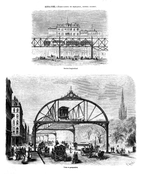 NUEVA-YORK.- FERRO-CARRIL DE ELEVACI�N, SISTEMA GILBERT