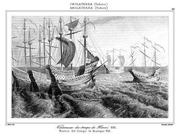 ANGLETERRE (TUDORS).- VAISSEAUX DU TEMPS DE HENRI VIII