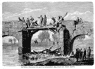 GUERRAS CARLISTAS (1873).- DESTRUCCI�N DE UN PASO DE LOS CARLISTAS SOBRE EL ARGA