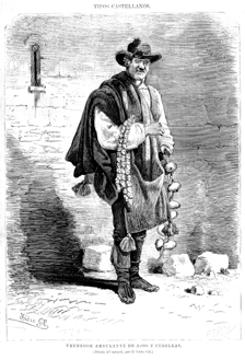 RETRATOS.- TIPOS CASTELLANOS.- VENDEDOR AMBULANTE DE AJOS Y CEBOLLAS