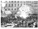 MADRID.- EXPLOSI�N DE UN ARM�N AL DESFILAR POR LA PUERTA DEL SOL EL 7� REGIMIENTO DE ARTILLER�A