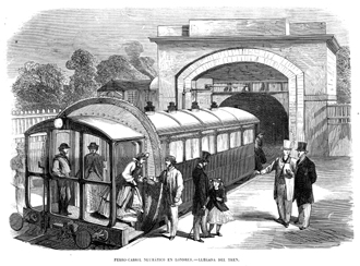 LONDRES.- FERROCARRIL NEUM�TICO.- LLEGADA DEL TREN