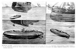 INVENTOS.- NUEVA YORK : TORPEDERO SUBMARINO PROYECTADO POR MR. TUCK
