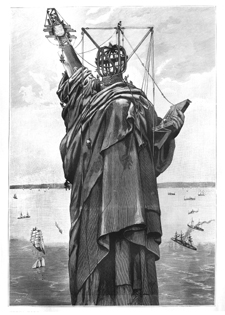 NUEVA YORK.- LA LIBERTAD ILUMINANDO AL MUNDO : TRABAJOS DE SU MONTAJE