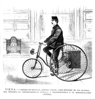 INVENTOS.- CARTERO EN TRICICLO, SISTEMA CURCEL, EN VIENA
