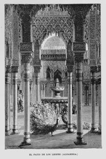 GRANADA.- EL PATIO DE LOS LEONES (ALHAMBRA.)