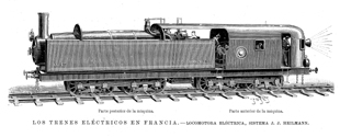 INVENTOS.- LOS TRENES EL�CTRICOS EN FRANCIA : LOCOMOTORA EL�CTRICA J. J. HEILMANN