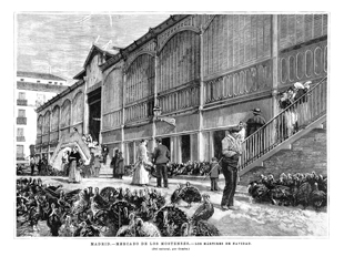 MADRID.- MERCADO DE LOS MOSTENSES.- LOS M�RTIRES DE NAVIDAD (LOS PAVOS)