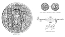 ARAG�N.- SELLO, MONEDA DE PLATA ACU�ADA EN PERPI�AN, AUT�GRAFO DE D. JUAN II DE ARAG�N