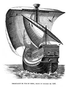 BARCOS.- EMBARCACI�N DE JUAN DE HESSE, SEG�N UN GRABADO DE 1480